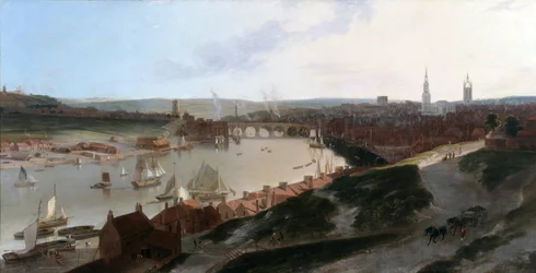 Veduta di Newcastle upon Tyne, presa da un mulino a vento a est di St. Ann